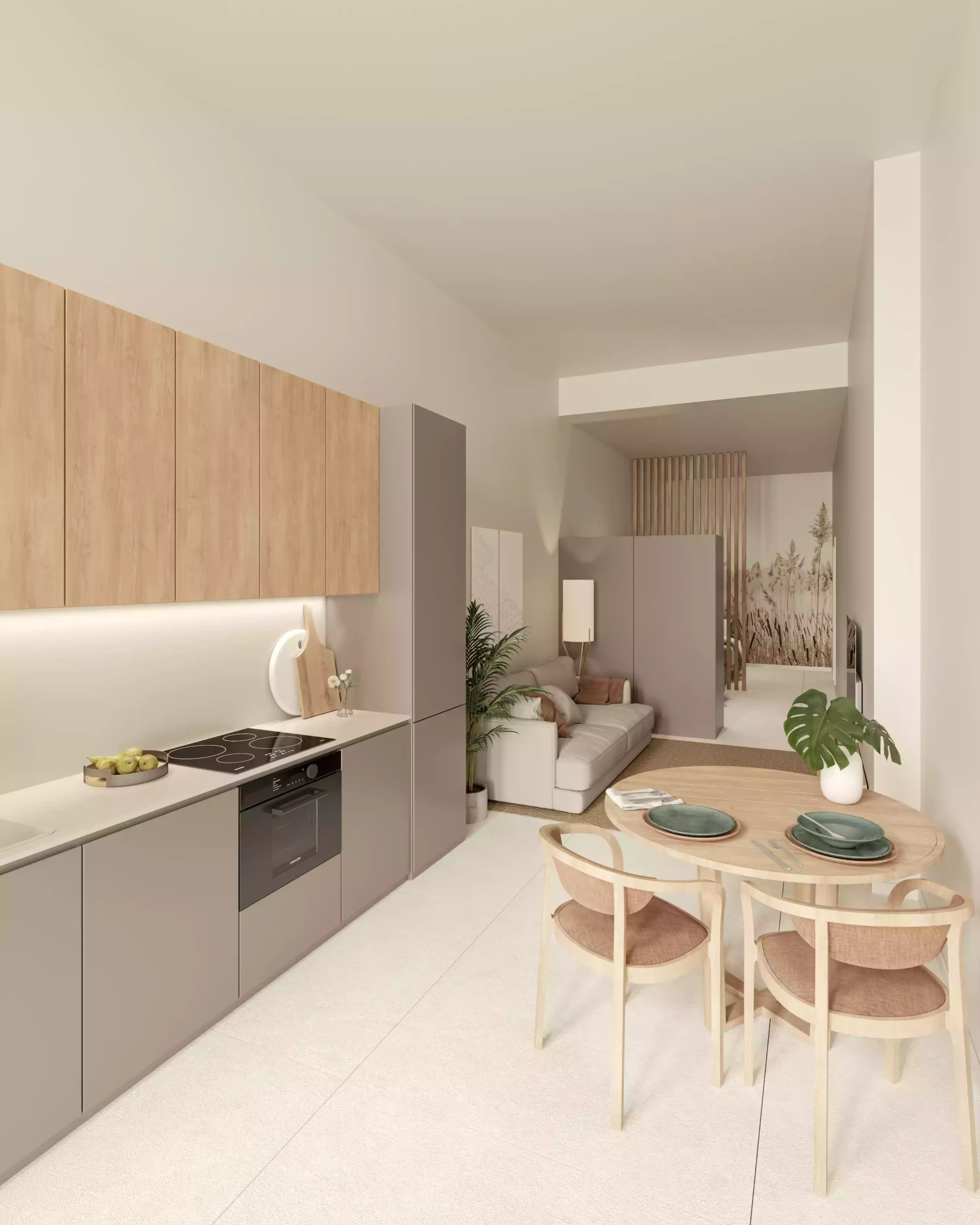 partamento reformado en Edificio Ayora con diseño moderno, cocina integrada, salón luminoso y detalles contemporáneos. | E6A