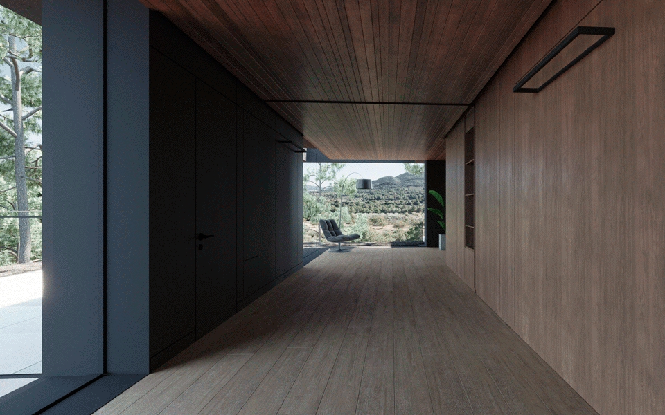 Espacio diáfano con ventanales que enmarcan el paisaje natural | E6A